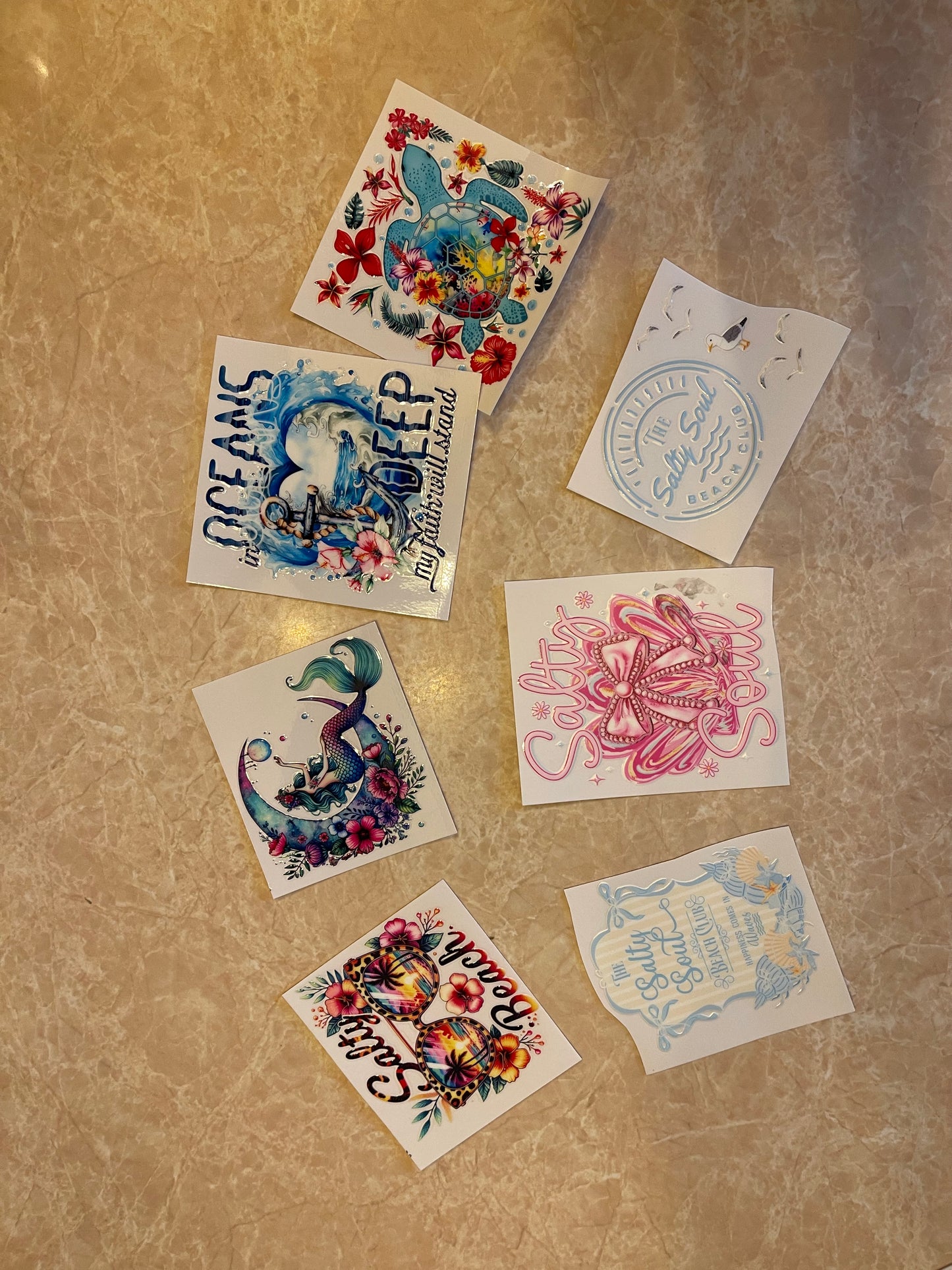 Summer Themed Decals 3x5