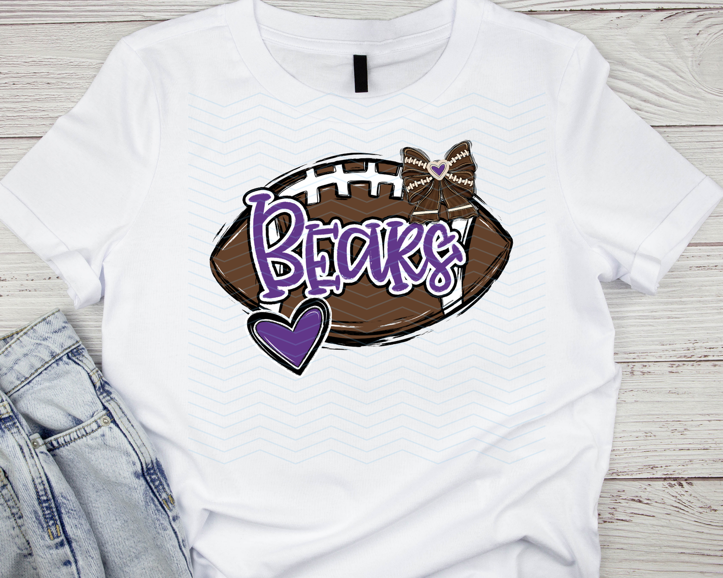 Bears Football with a Bow T Shirt