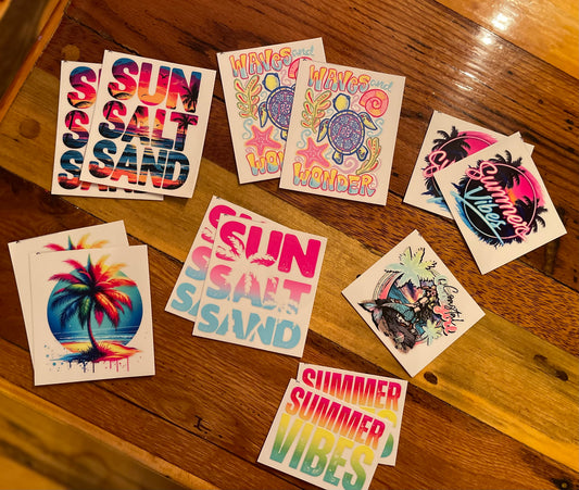 Summer Themed Decals 3x5