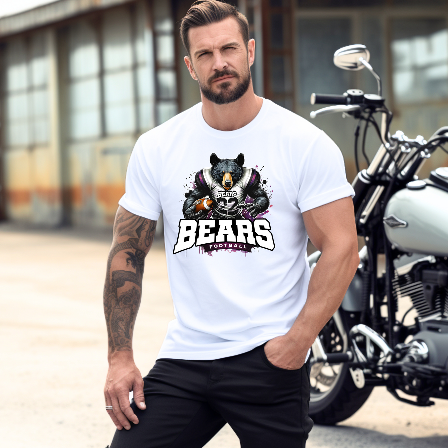 Bears Football Graphic T Shirt