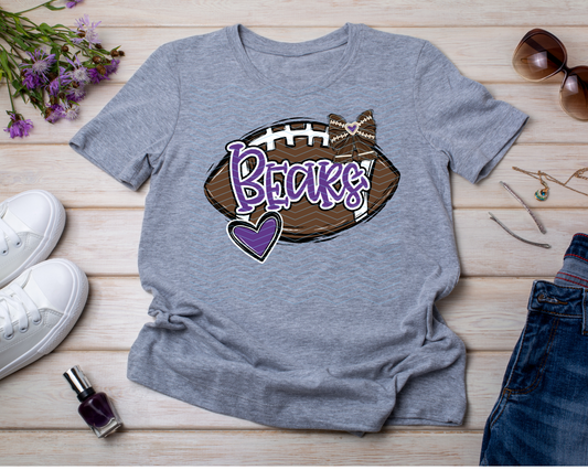 Bears Football with a Bow T Shirt