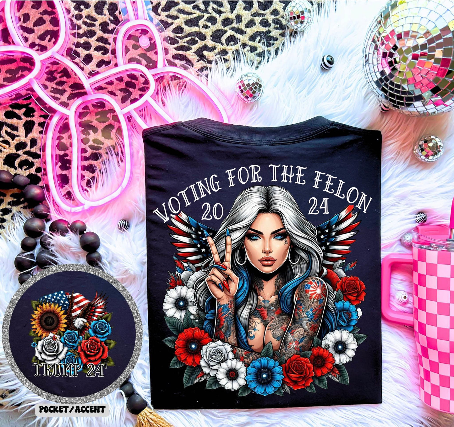 Voting For A Felon Flower Tee