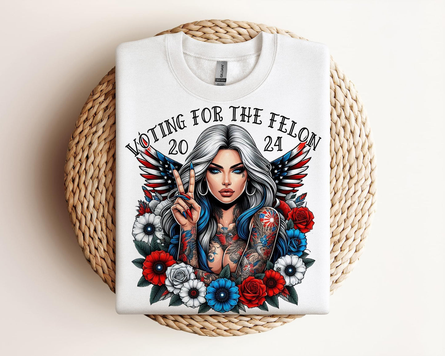 Voting For A Felon Flower Tee