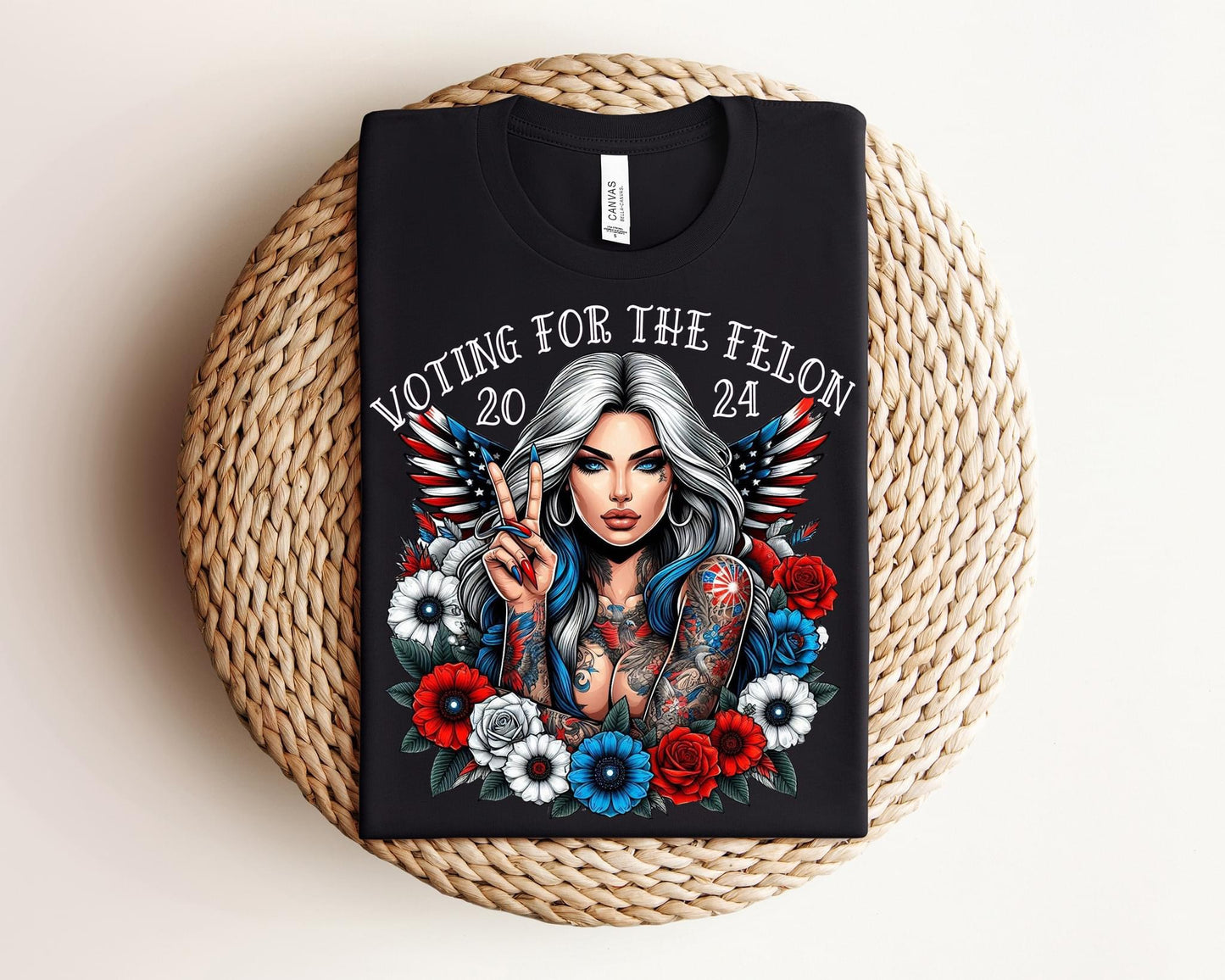 Voting For A Felon Flower Tee