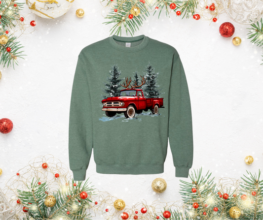 Red Christmas Truck Sweatshirt